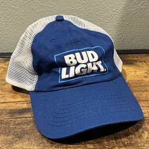 Bud Light Beer Hat Cap Mens One Size Snapback Truckers Beverage Company